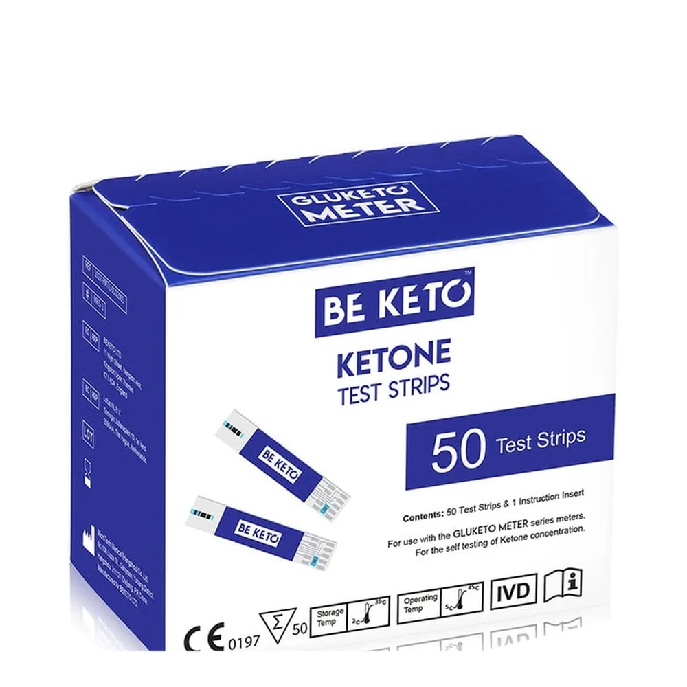 BeKeto GluKeto Meter ketónové prúžky 50 ks