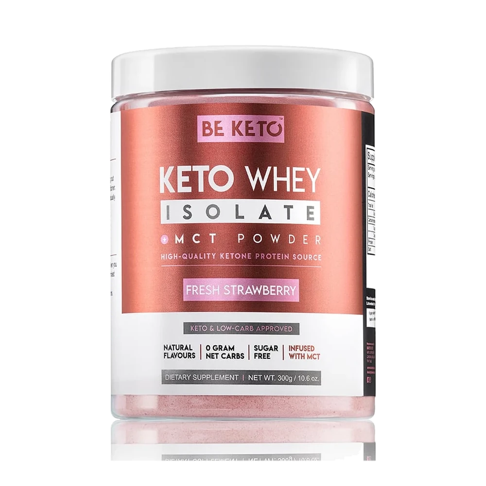 BeKeto Keto Whey Isolate + MCT Fresh Strawberry 300 g