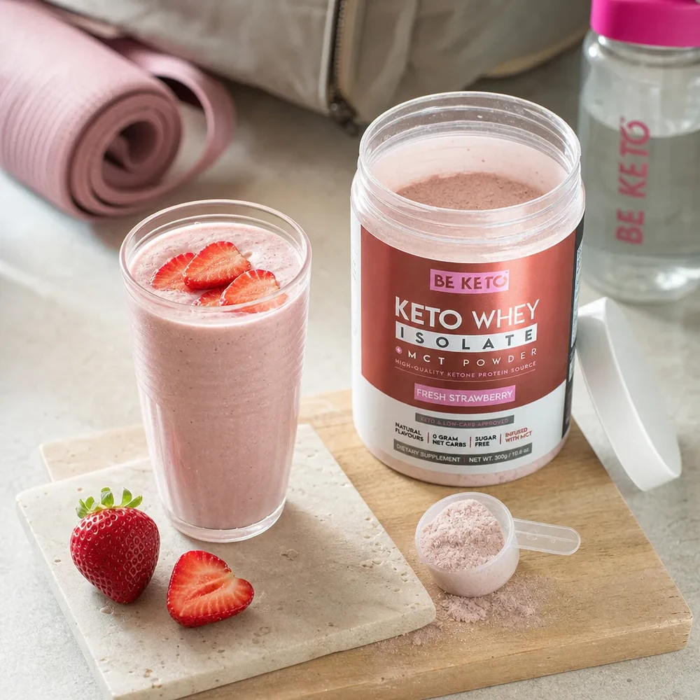 BeKeto Keto Whey Isolate + MCT Fresh Strawberry 300 g