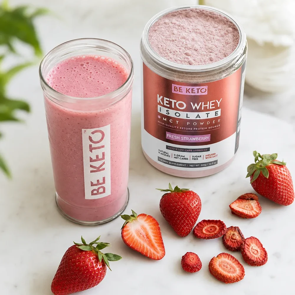 BeKeto Keto Whey Isolate + MCT Fresh Strawberry 300 g