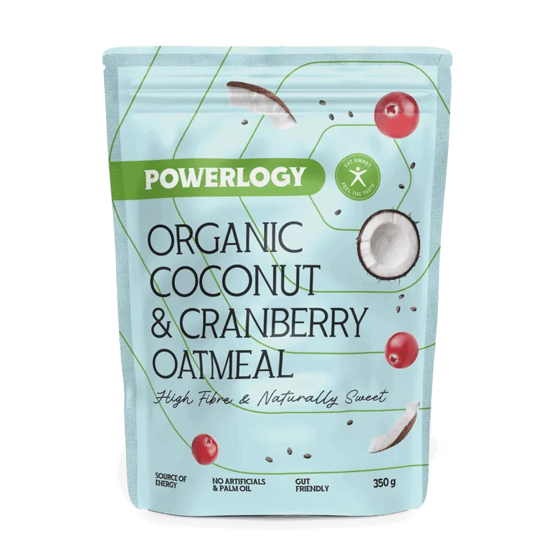 Powerlogy Organic Coconut & Cranberry Oatmeal 350 g