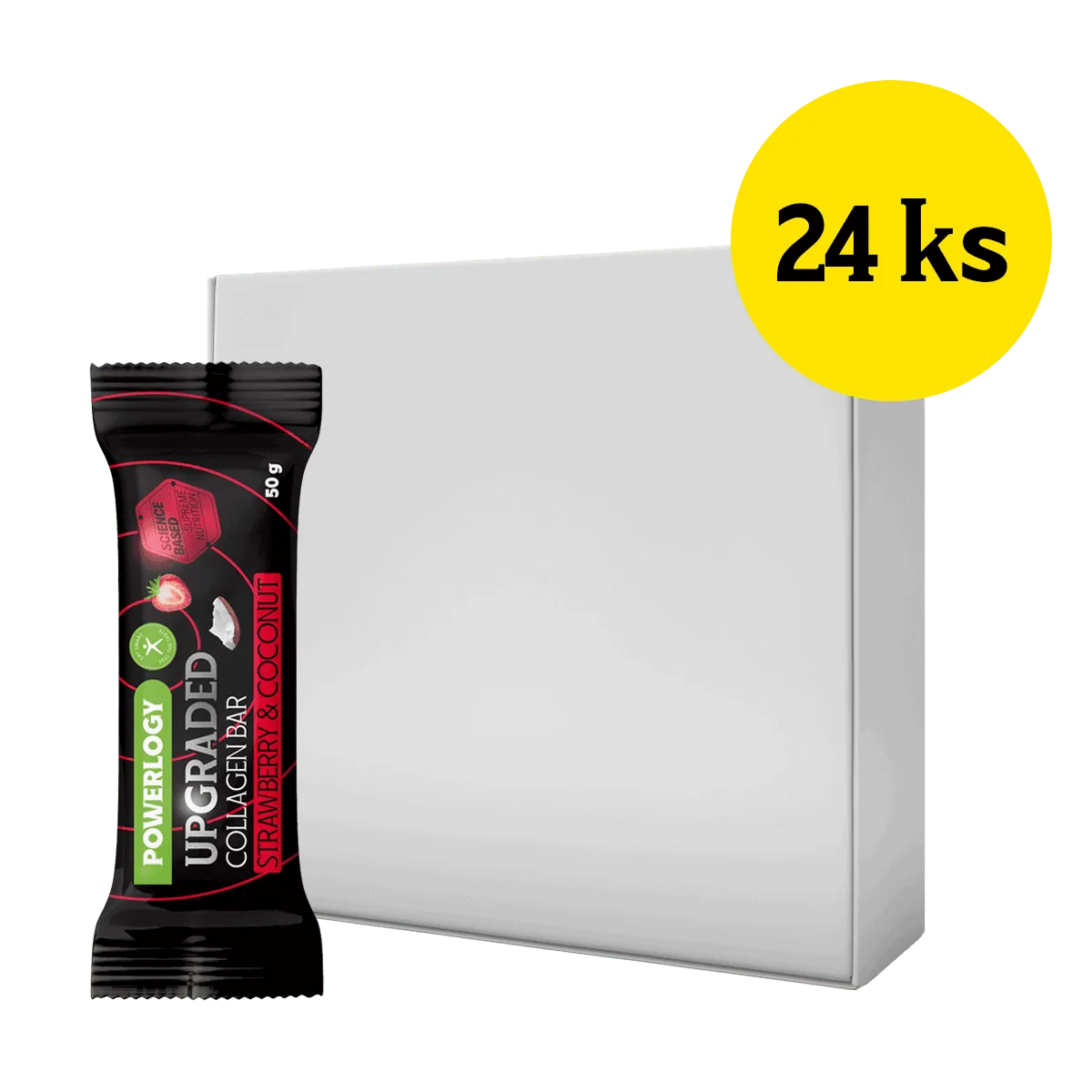 Powerlogy Upgraded Collagen Bar Strawberry 24 x 50 g