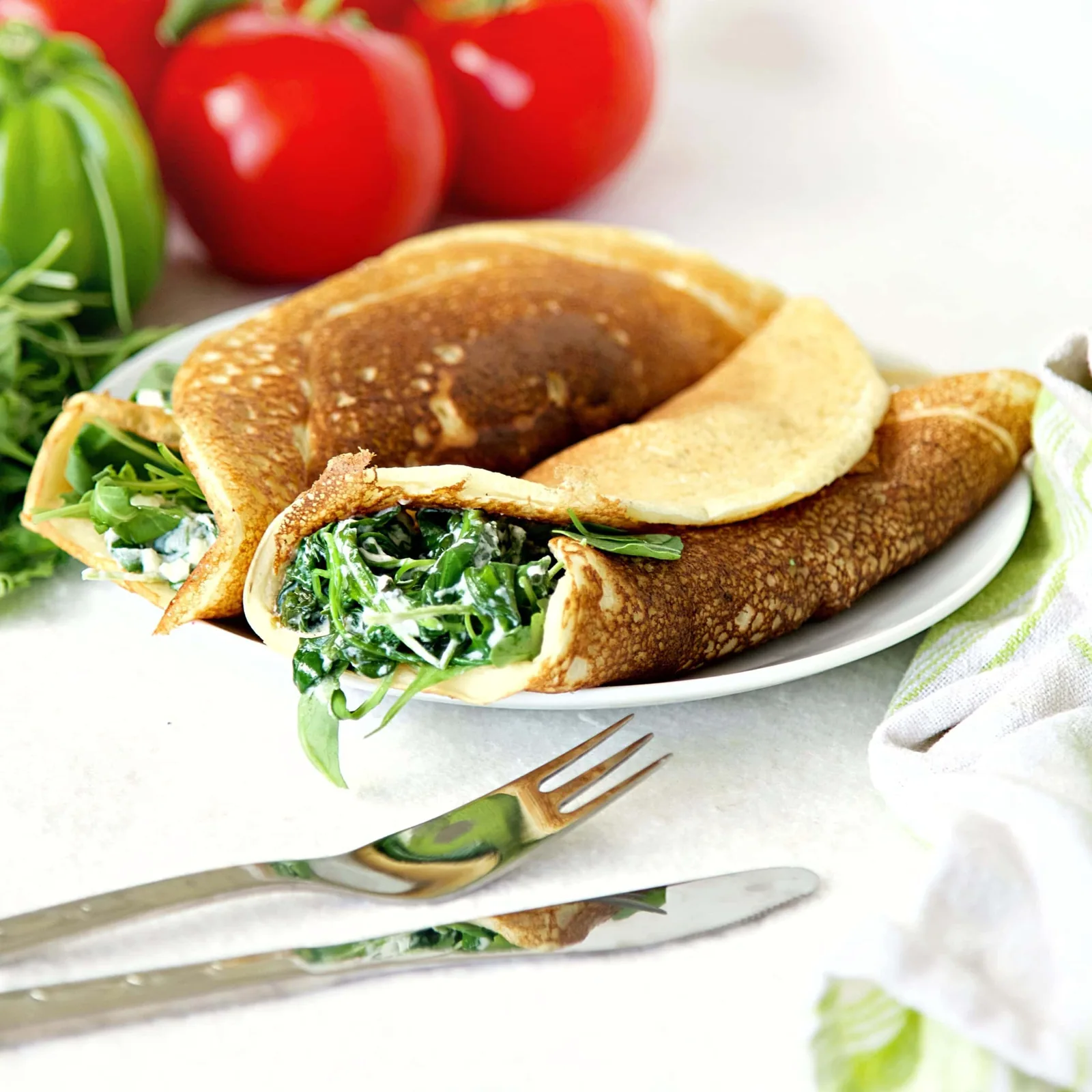 Corn pancakes with spinach, made without wheat flour