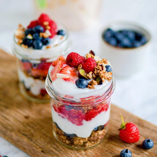 Schicht Dessert im Glas