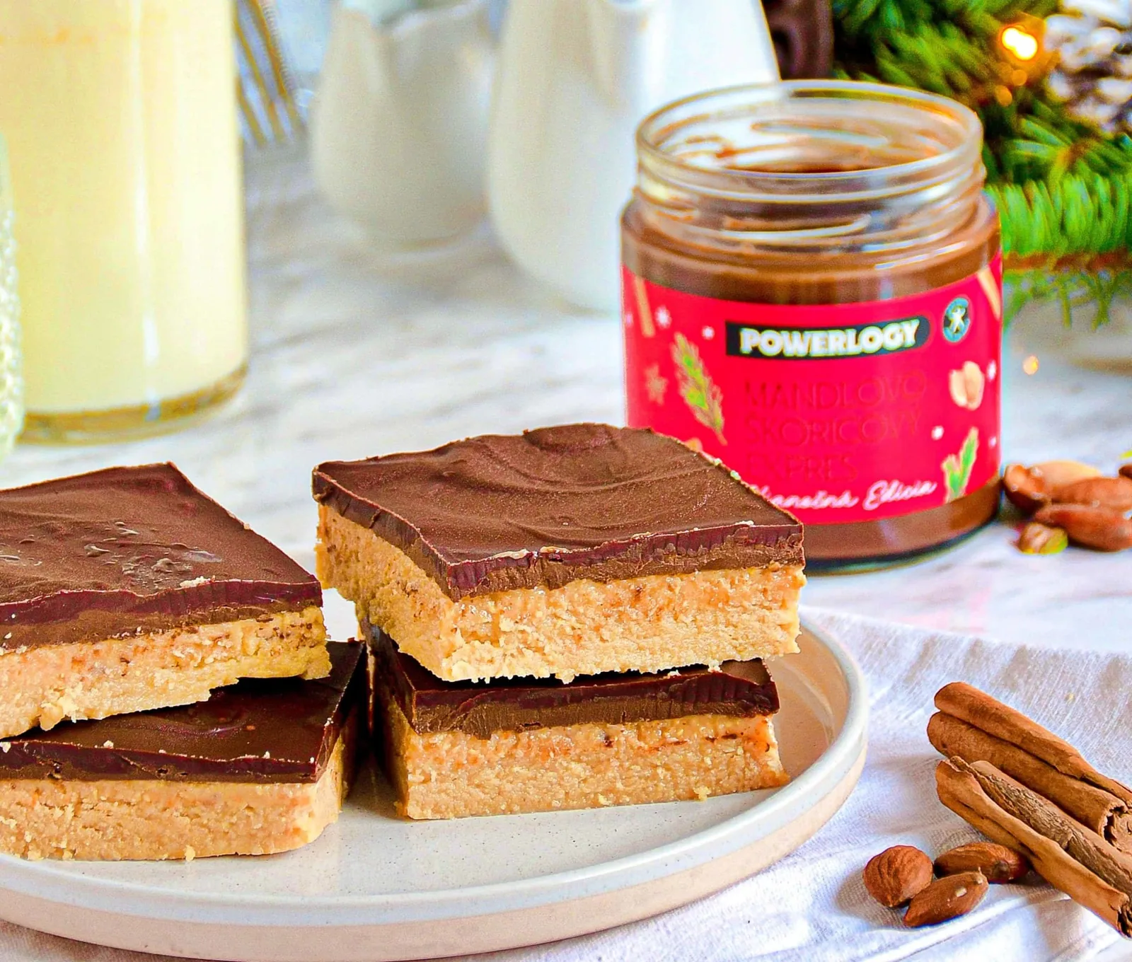 Almond and chocolate millionaire bars