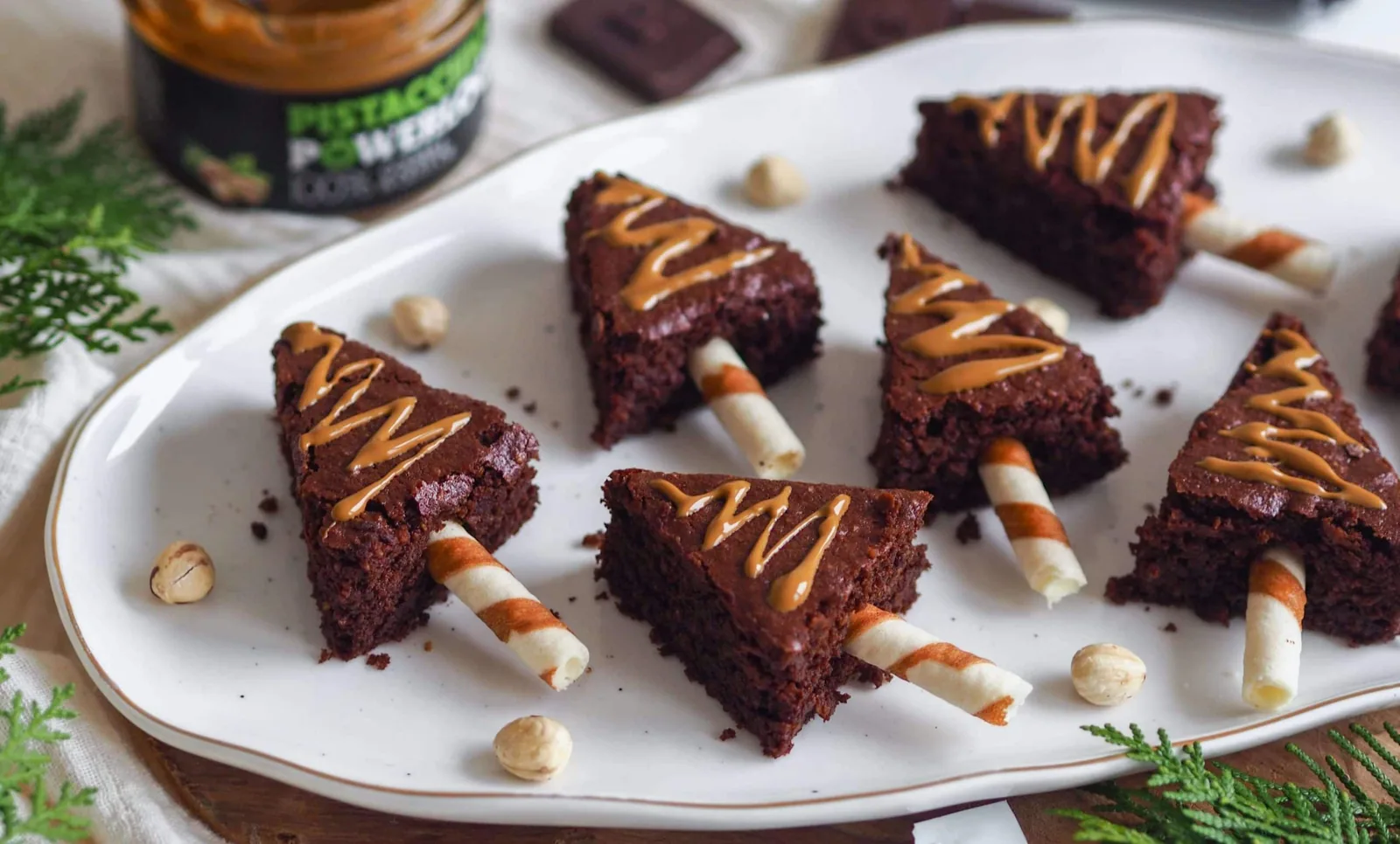 Cviklové brownie stromčeky