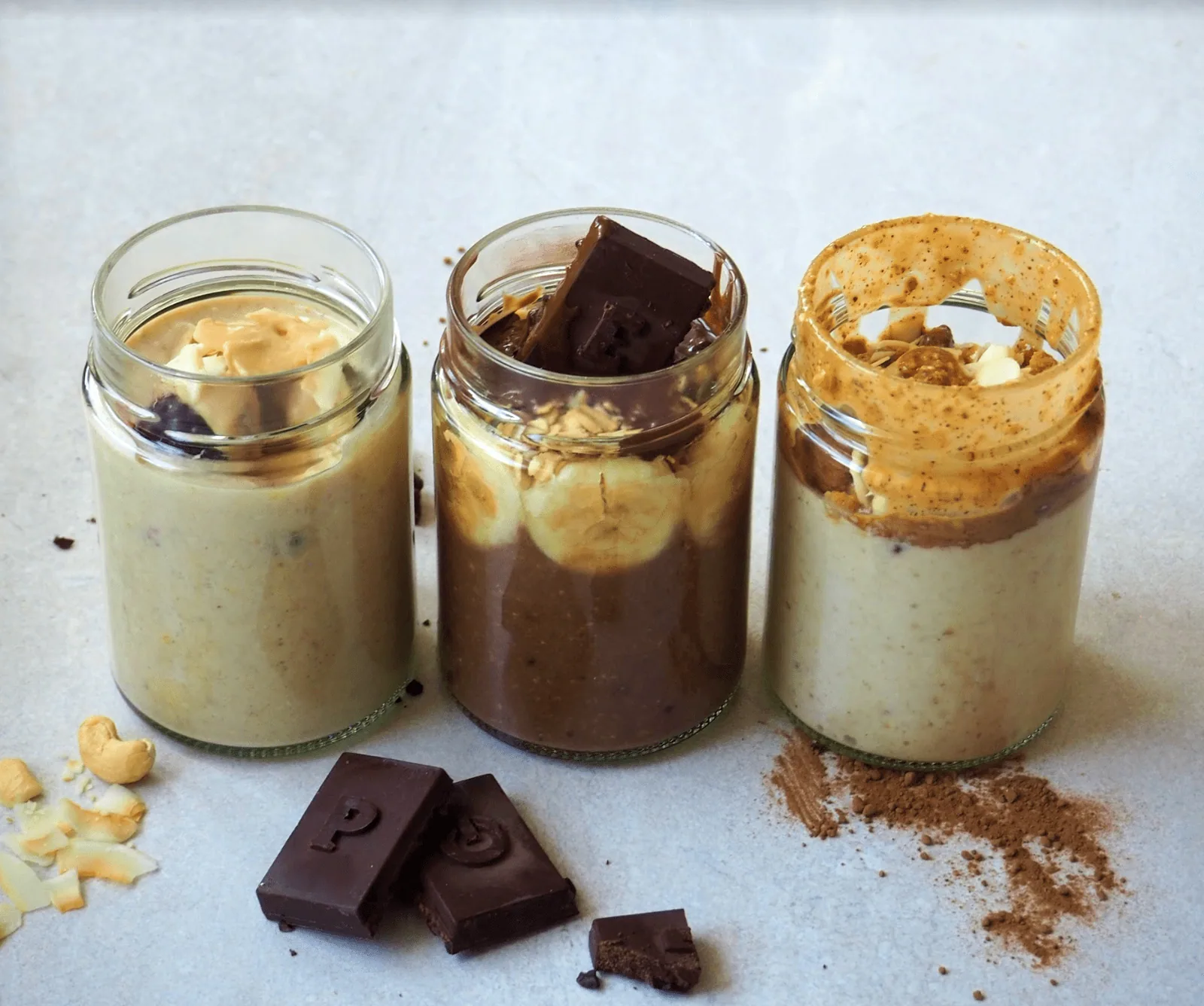 Gesundes Dessert im Glas dreimal anders