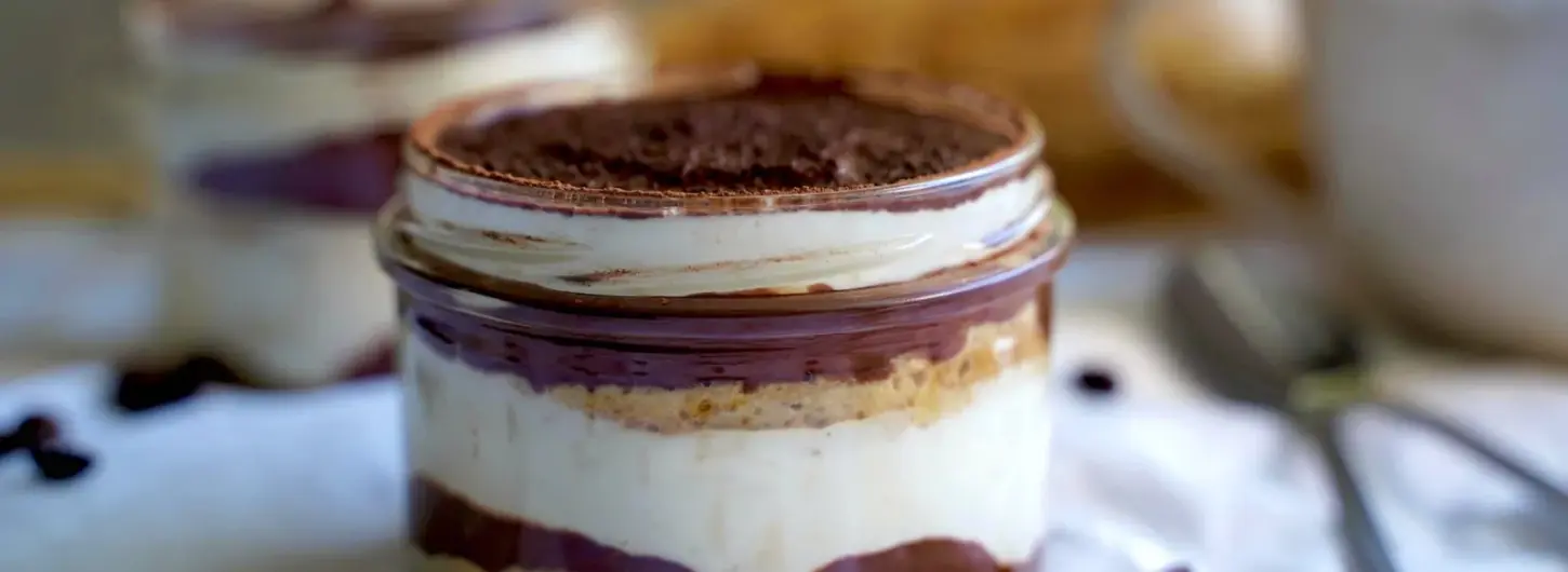 Delicious TIRAMISU in a jar with NO refined sugar