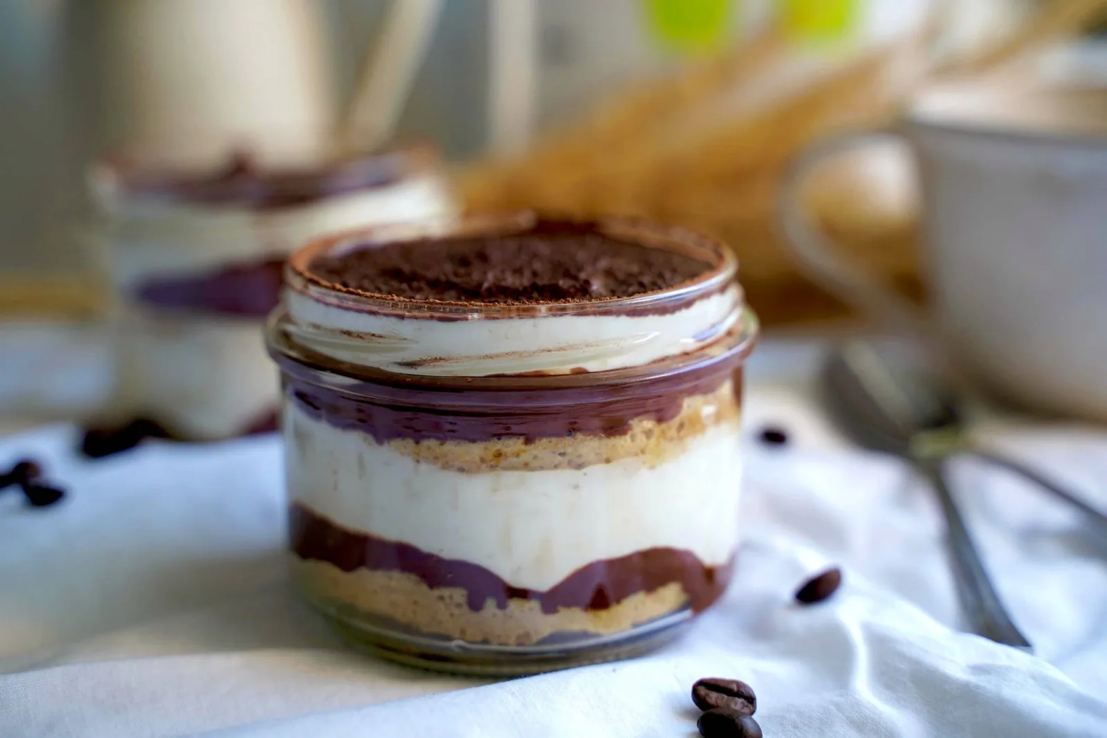 Delicious TIRAMISU in a jar with NO refined sugar