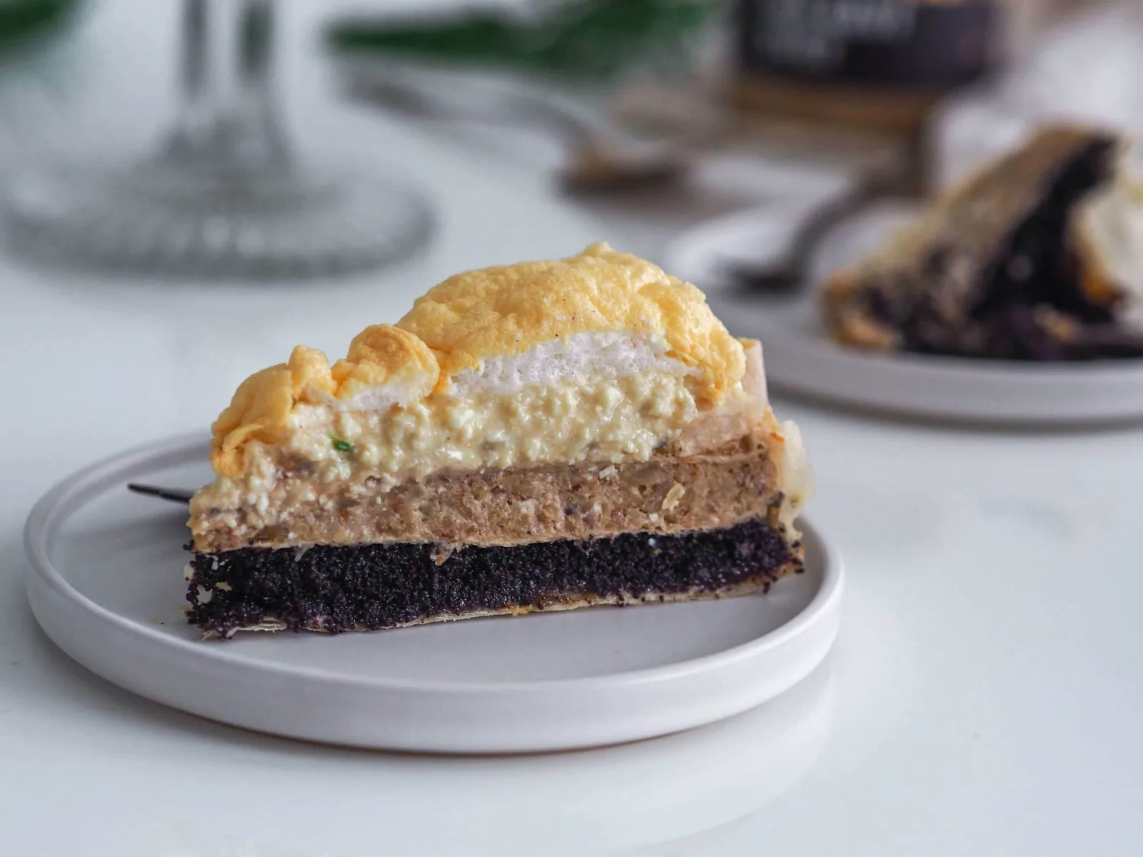 Light unconventional Christmas layer cake