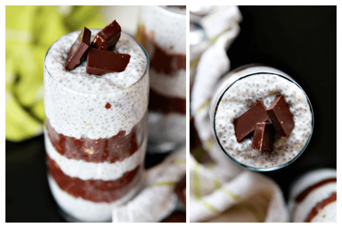 Dvojfarebný chia puding