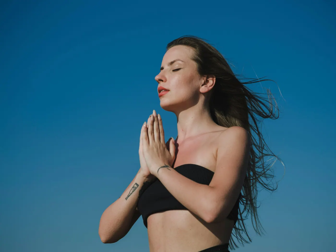 Healthy woman exercising