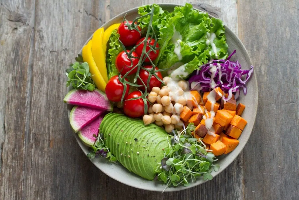 a colourful plate of vegetables