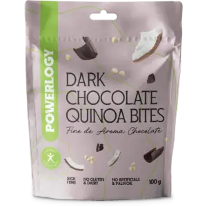 Powerlogy Dark Chocolate Quinoa Bites 100 g