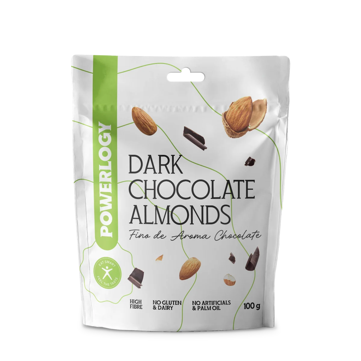 Powerlogy Dark Chocolate Almonds 100 g