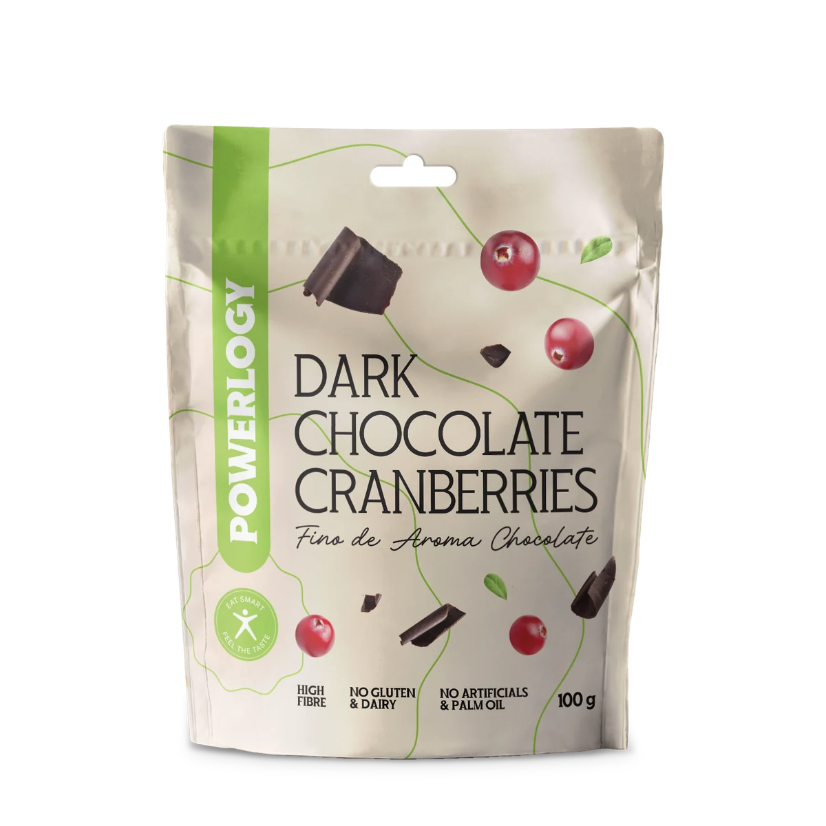 Powerlogy Dark Chocolate Cranberries 100 g
