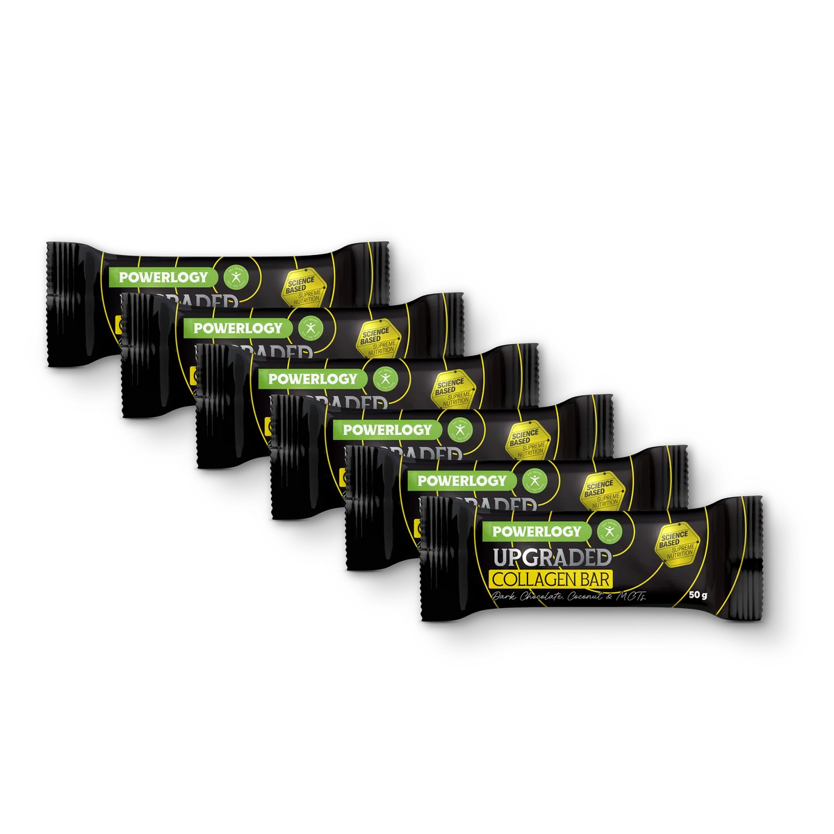 Powerlogy Upgraded Collagen Bar Dark Chocolate 50 g — 6 ks