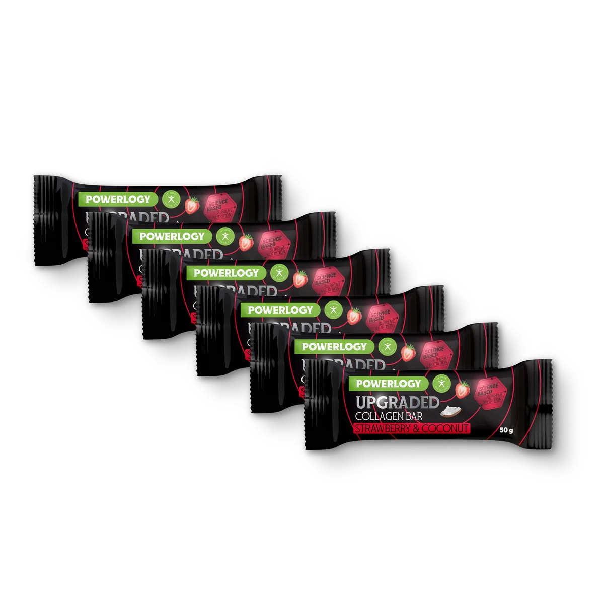 Powerlogy Upgraded Collagen Bar Strawberry 50 g — 6 ks