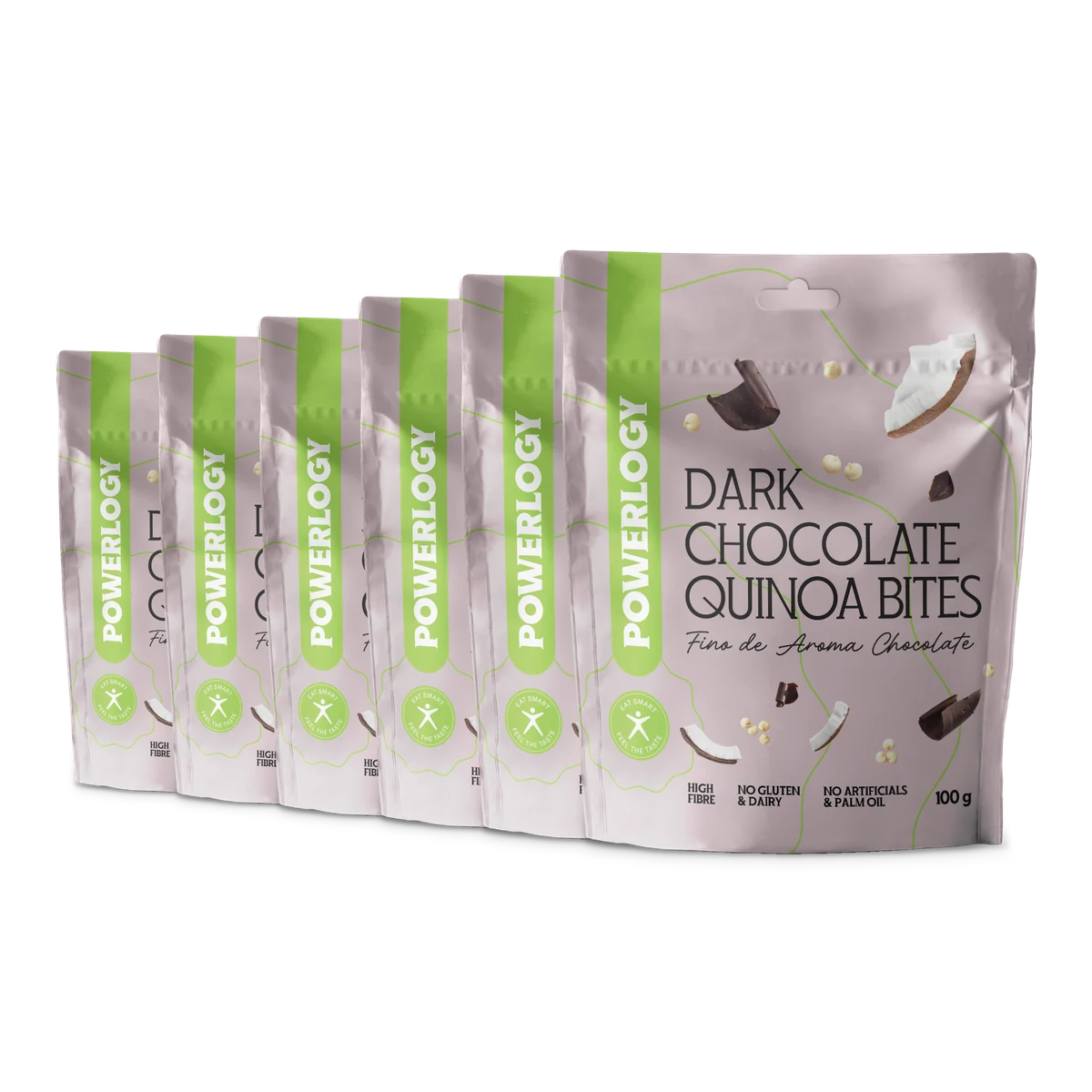 Powerlogy Dark Chocolate Quinoa Bites 100 g — 6 ks