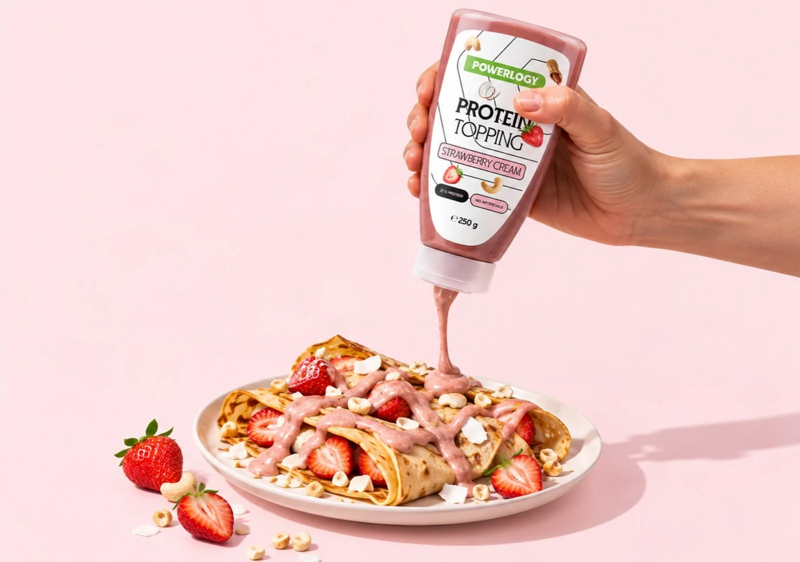 Powerlogy Protein Topping Strawberry Cream 250 g