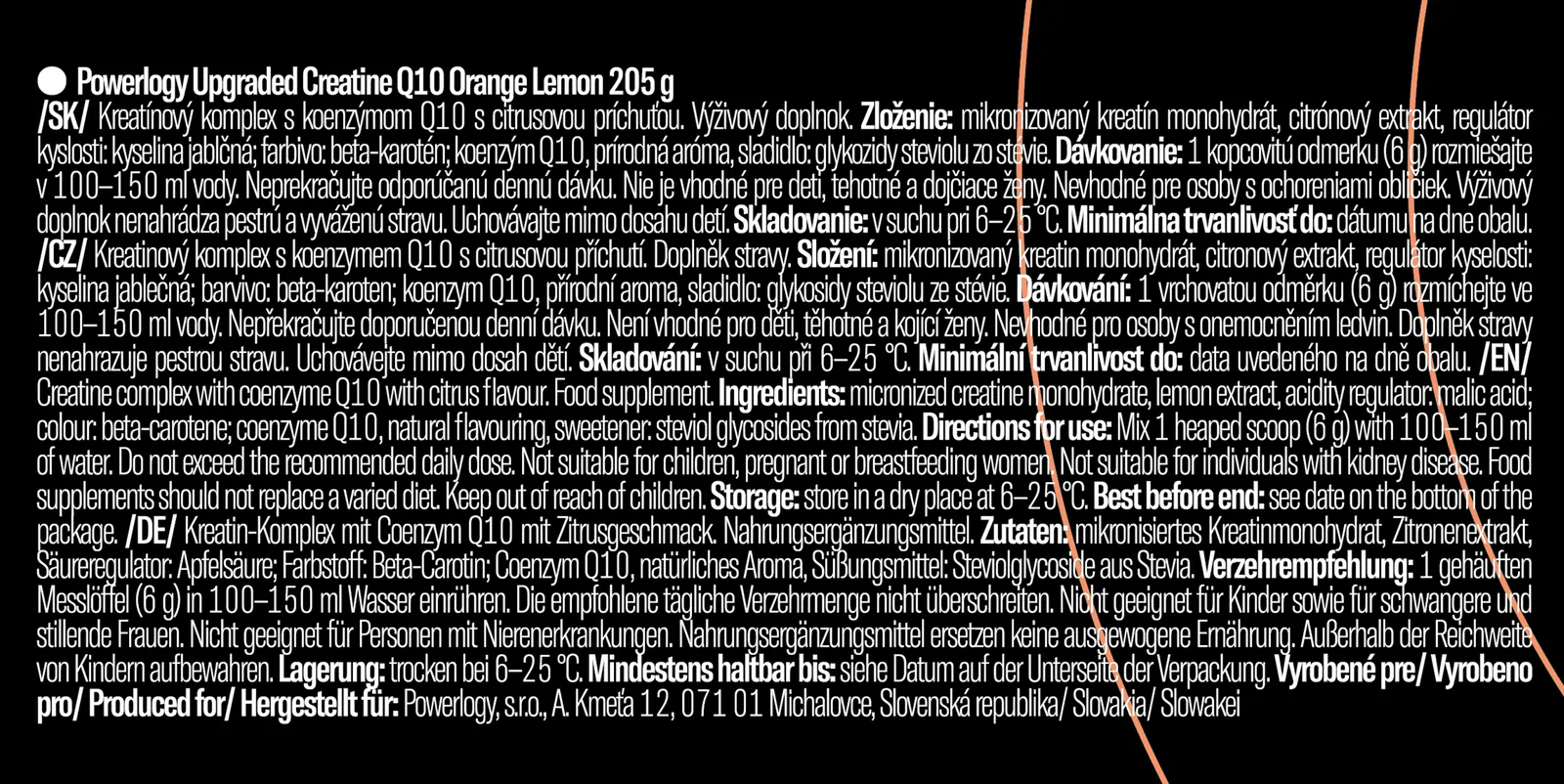 Powerlogy Upgraded Creatine Orange Lemon 205 g