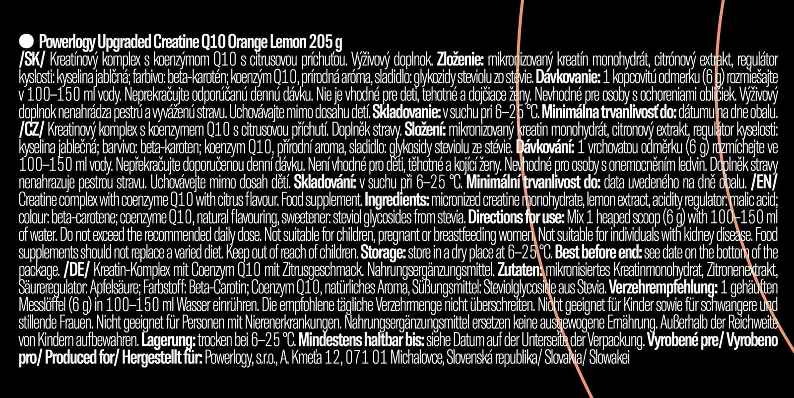 Powerlogy Upgraded Creatine Orange Lemon 205 g