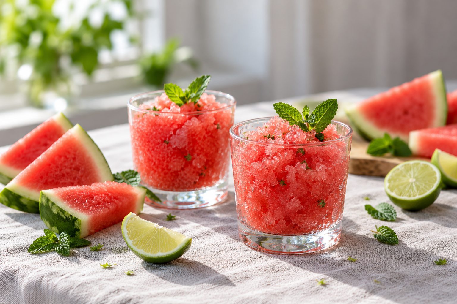 Watermelon granita with electrolytes