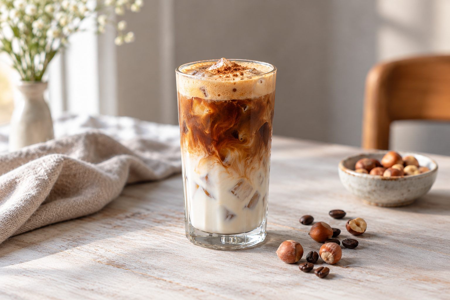 Eiskaffee mit nussiger Coffee Cream