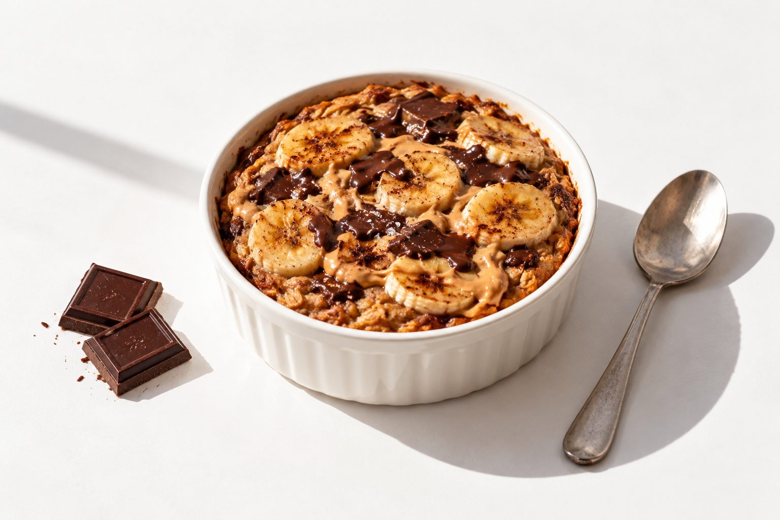 Baked protein oatmeal with peanut butter