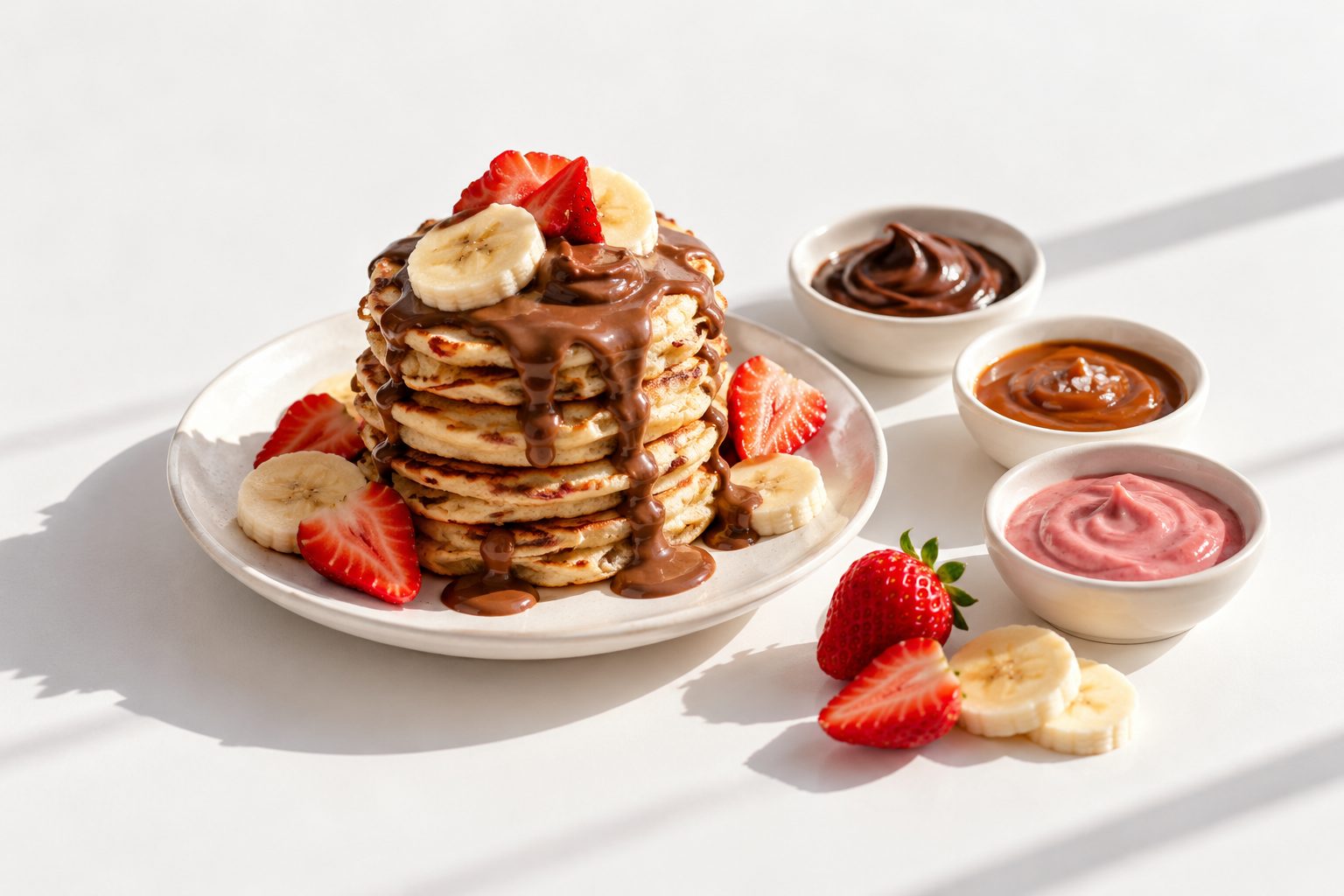 Protein pancakes with topping: 3 ways