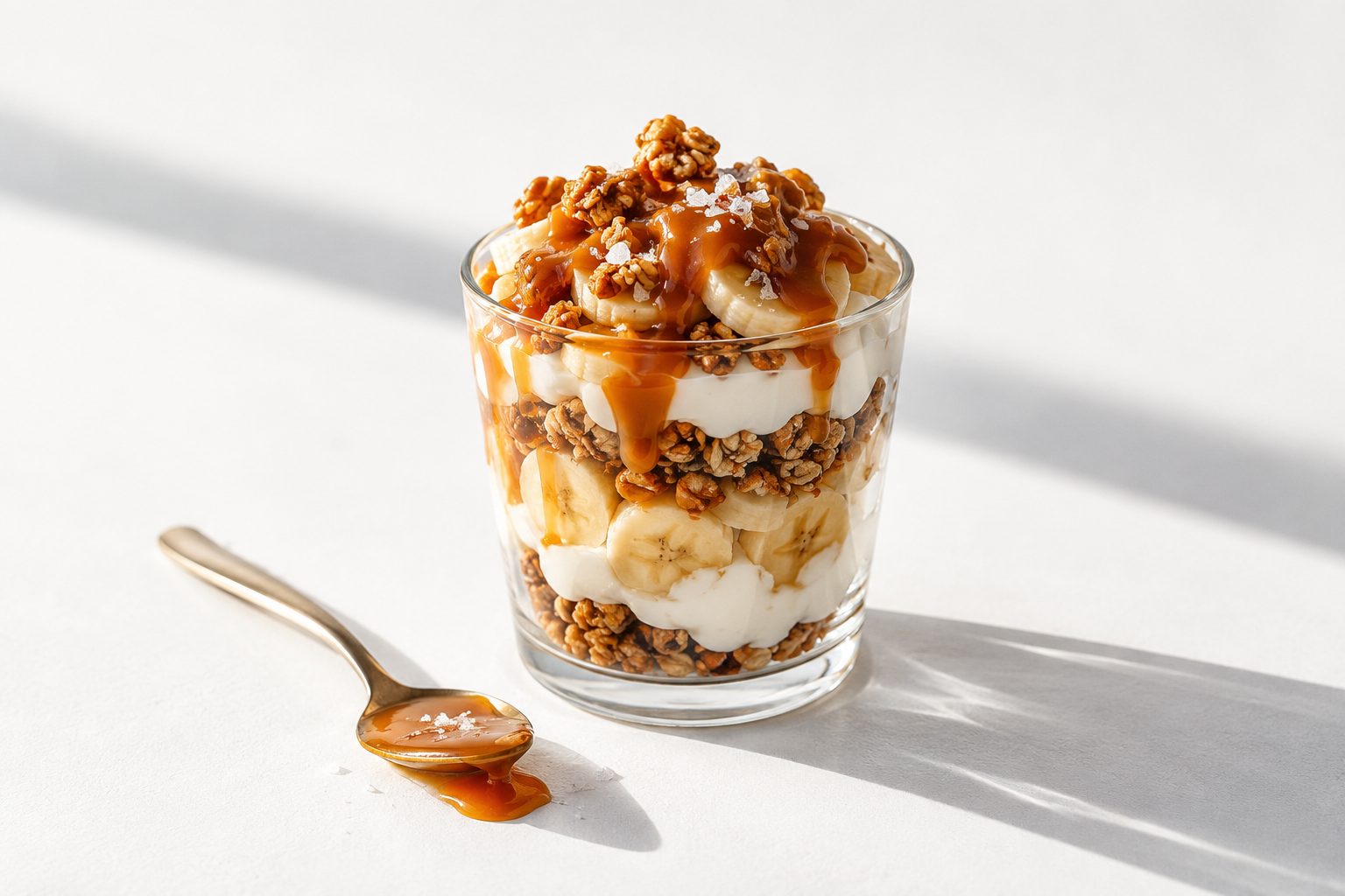 Salted caramel yoghurt pot with granola