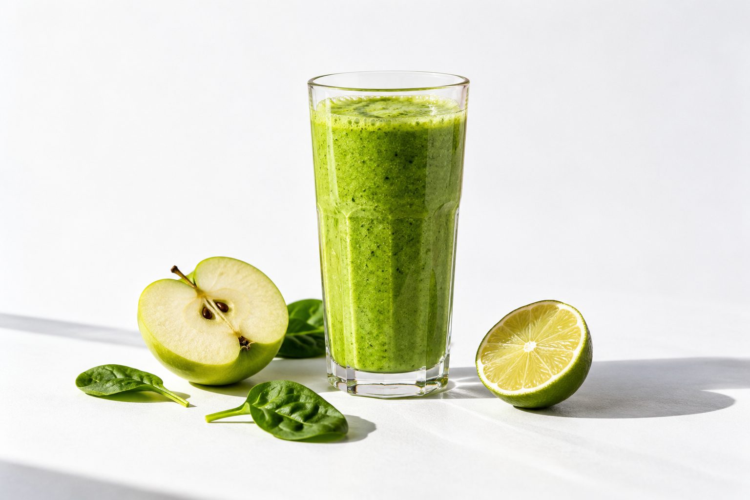 Zielone poranne smoothie z jabłkiem i bananem