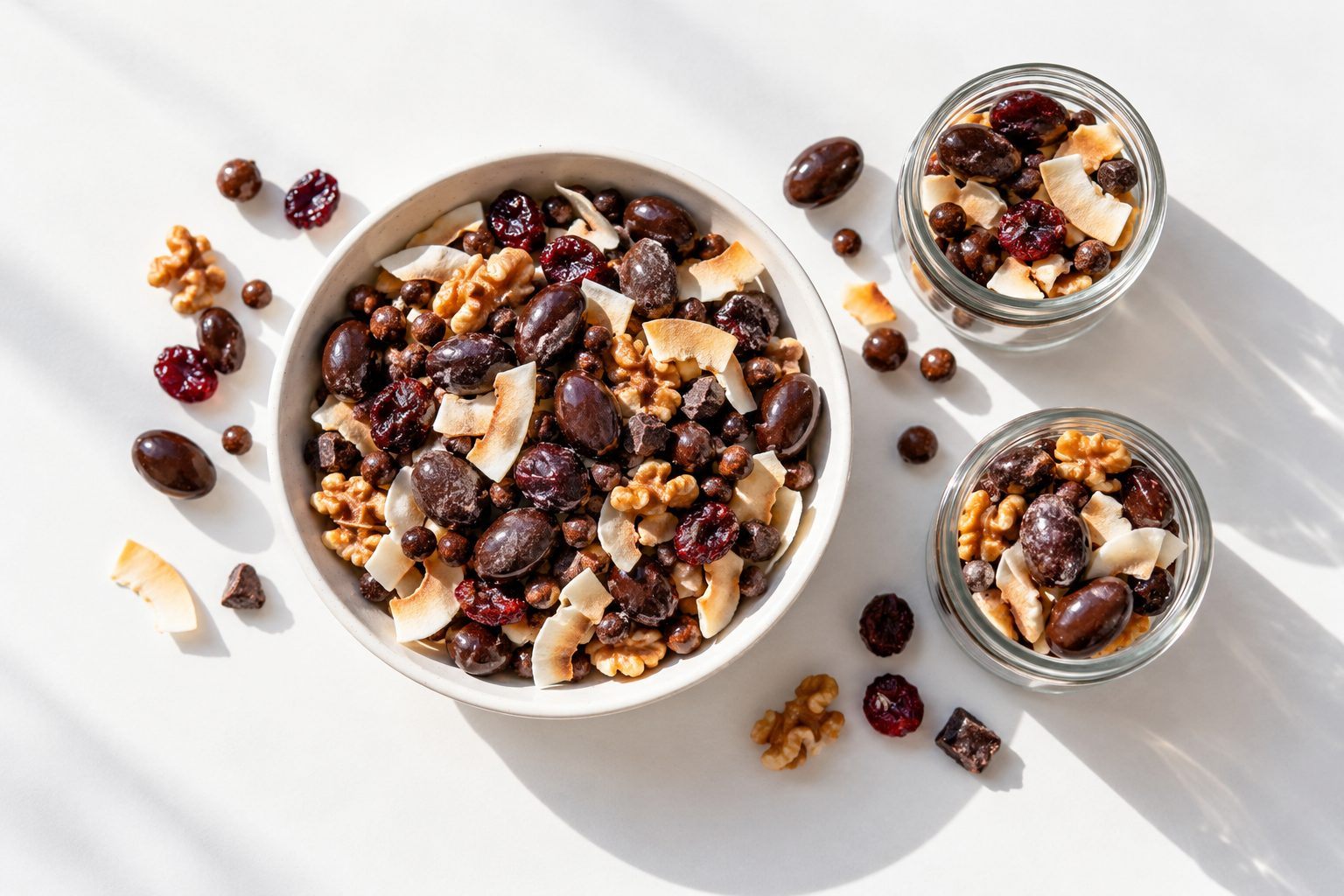 Schoko-Trail-Mix für Ausflüge und Büro