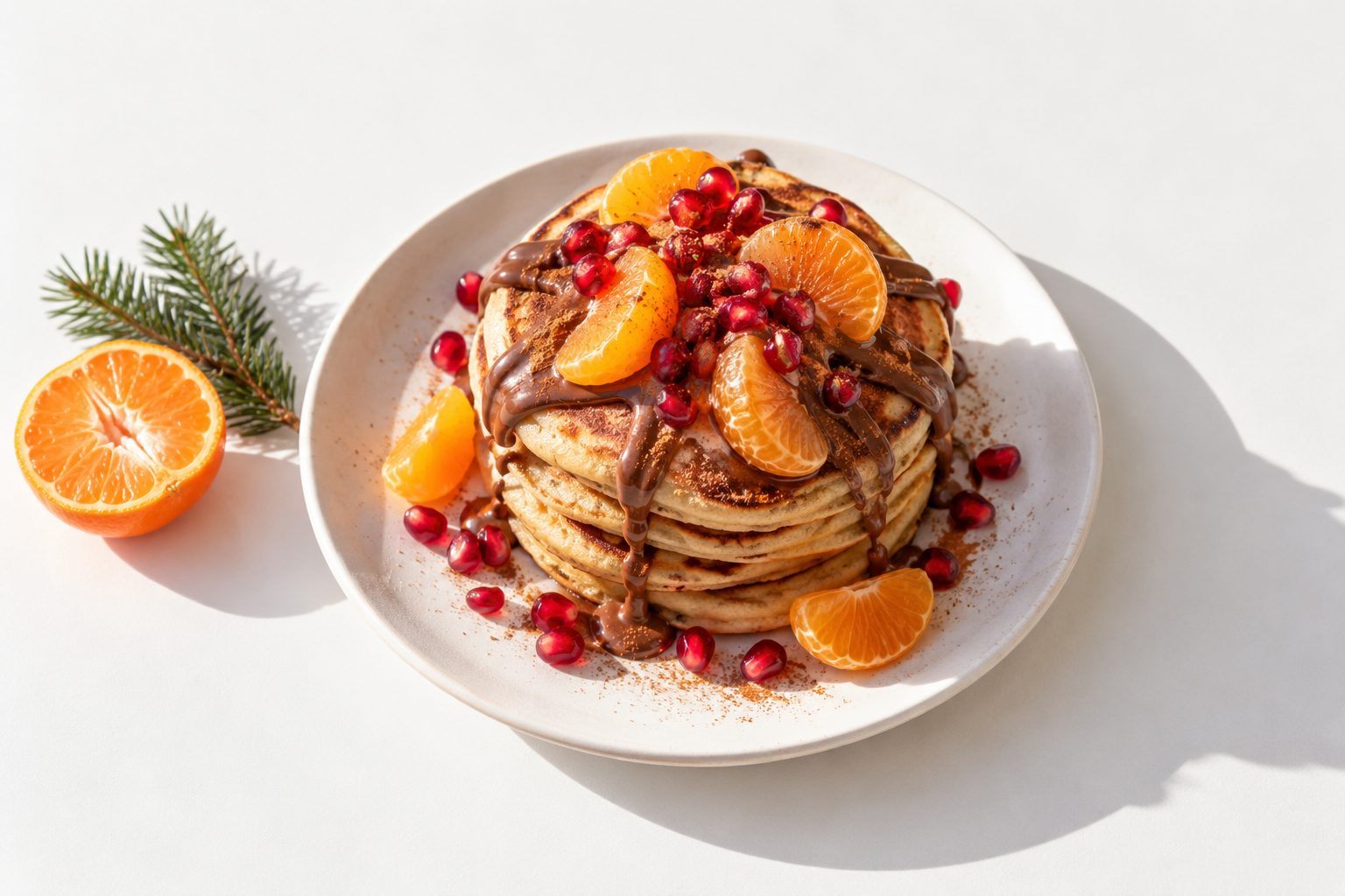 Weihnachtliche Zimt-Pancakes mit Schoko-Topping